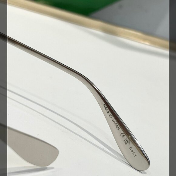 Bottega Veneta Double-Bar Aviator Eyeglasses - Silver, Like New!